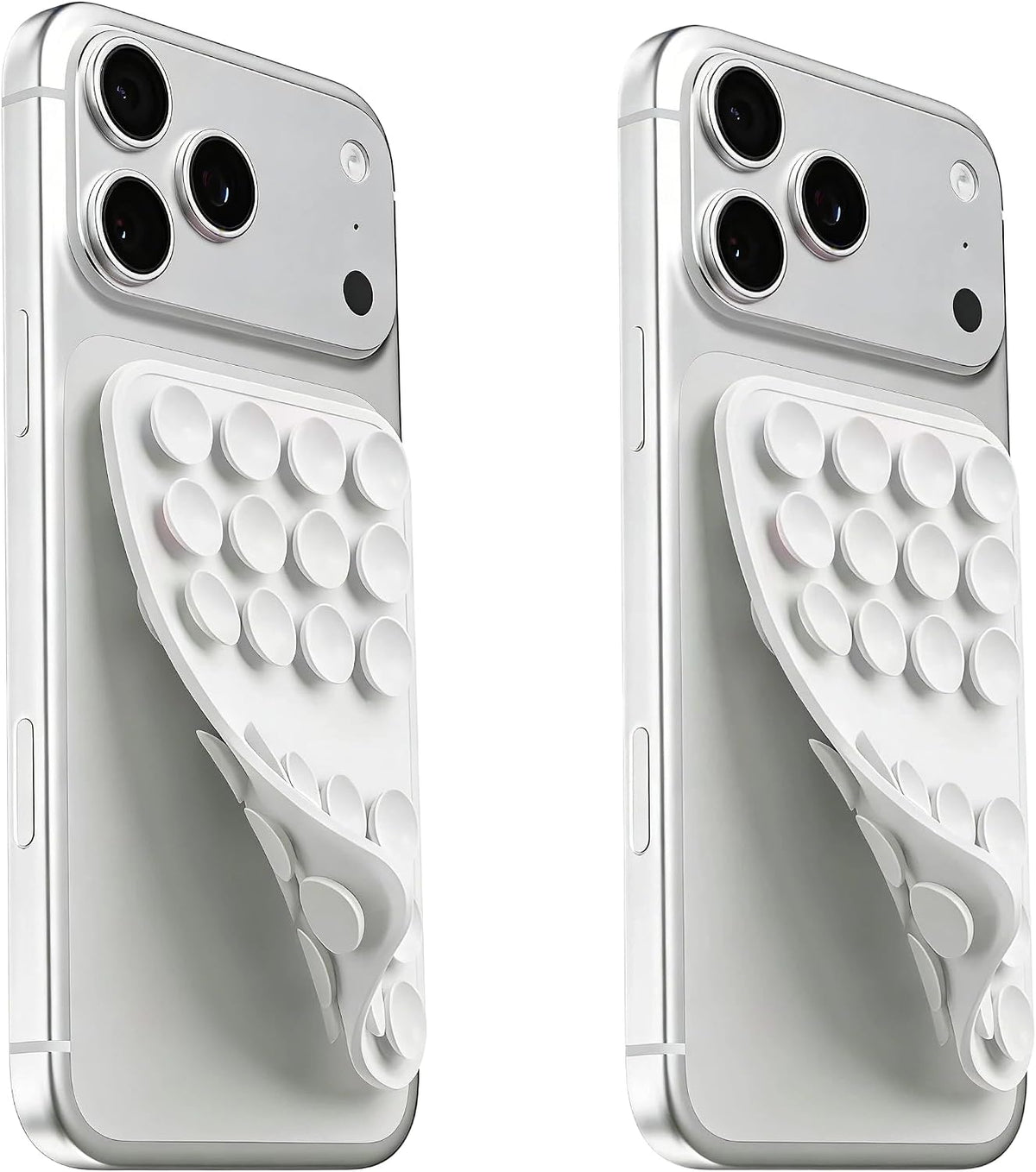 Upgraded Double Sided Silicone Suction Phone Case Detachable Mount, White