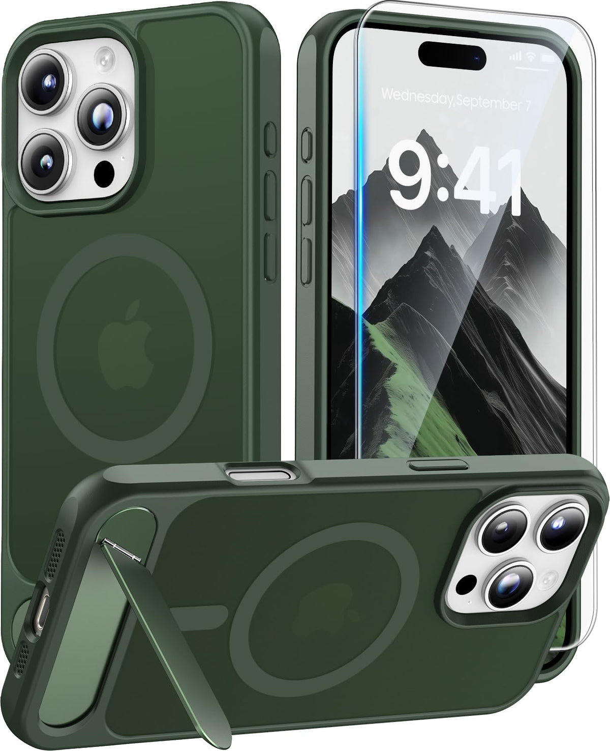 Magnetic for iPhone 16 Pro Case with Stand, Clear Matte