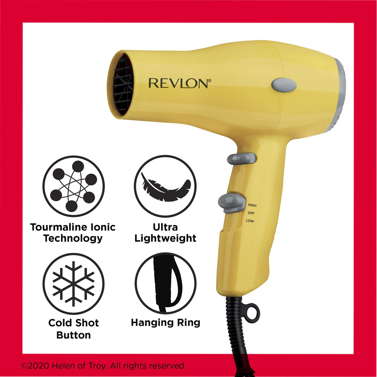 Revlon Compact Hair Dryer | 1875W Lightweight Design, Perfect for Travel, (Black)