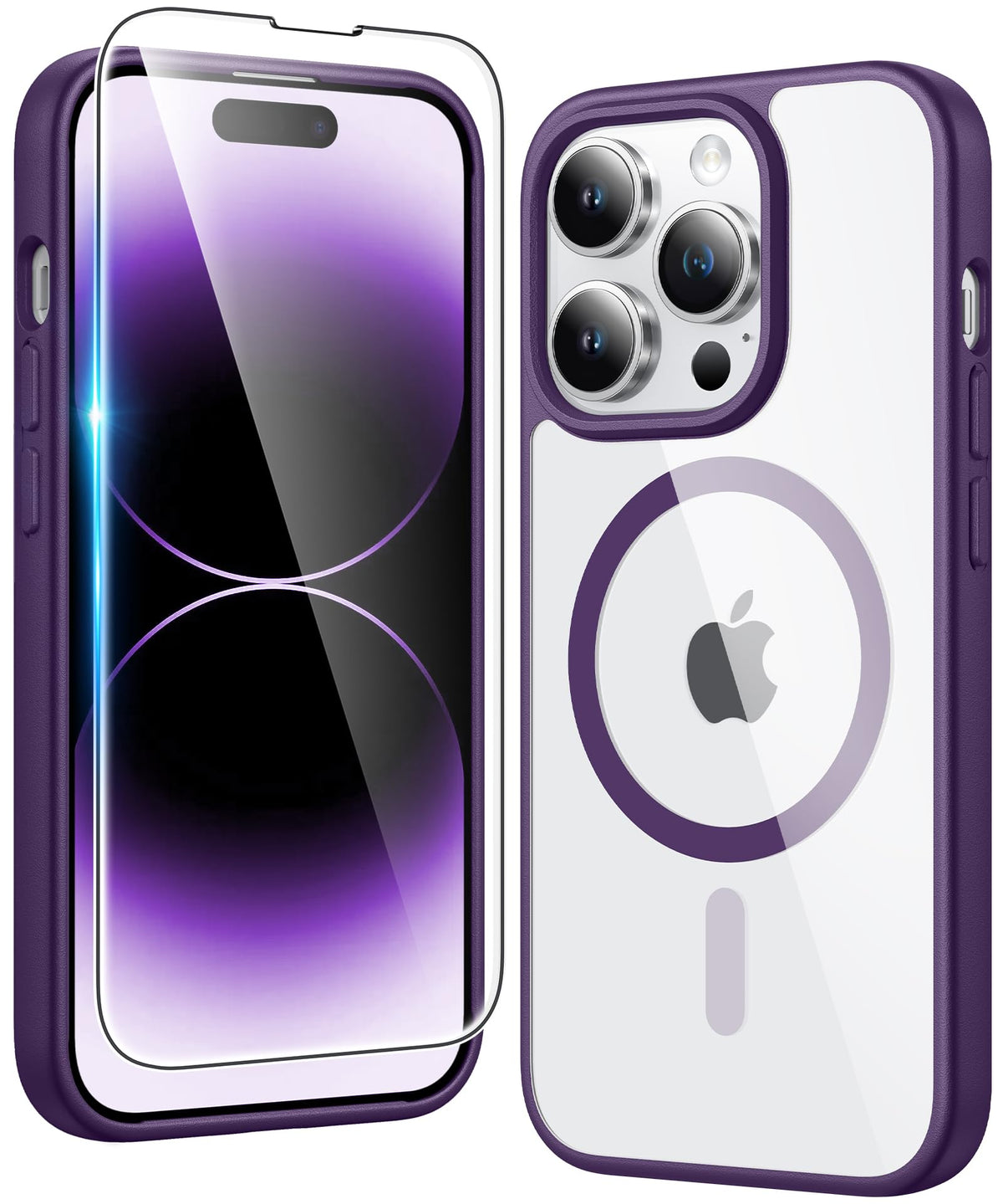 FNTCASE Magnetic for iPhone 15/14/13 Case, Clear