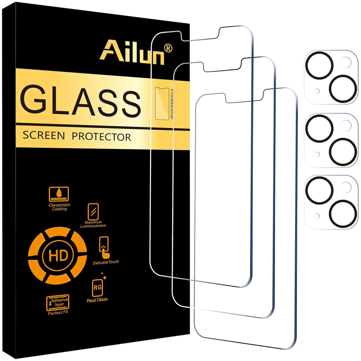 Ailun Screen Protector + Camera Lens Protector for iPhone 16 Pro Max
