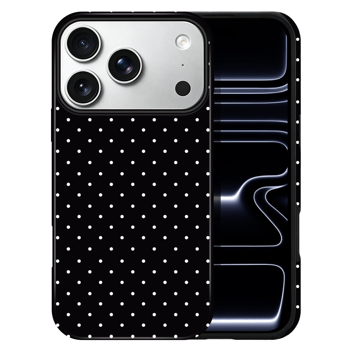 Polka Dot Pattern Phone Case for iPhone 17 6.3", White