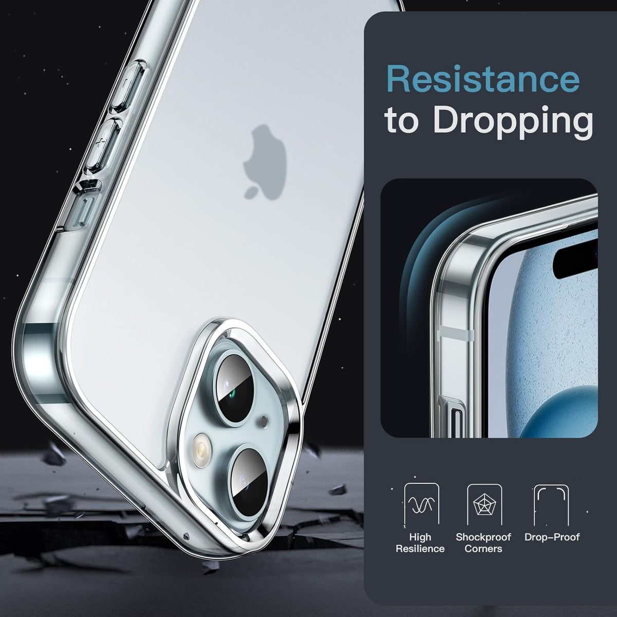 JETech Case for iPhone 15, Anti-Yellowing, Green
