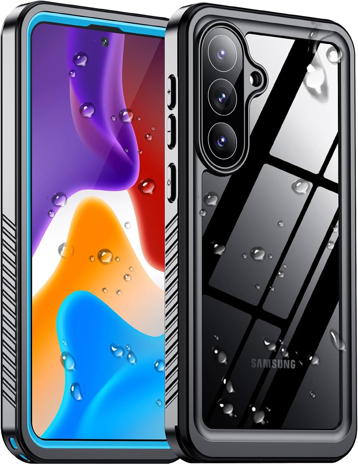 Temdan Compatible with iPhone 17 Pro Case,Waterproof Built-in Screen & Camera Protector IP68 Underwater Full Body 17FT Military Dropproof Shockproof Phone Case 6.3"-Blue/Clear