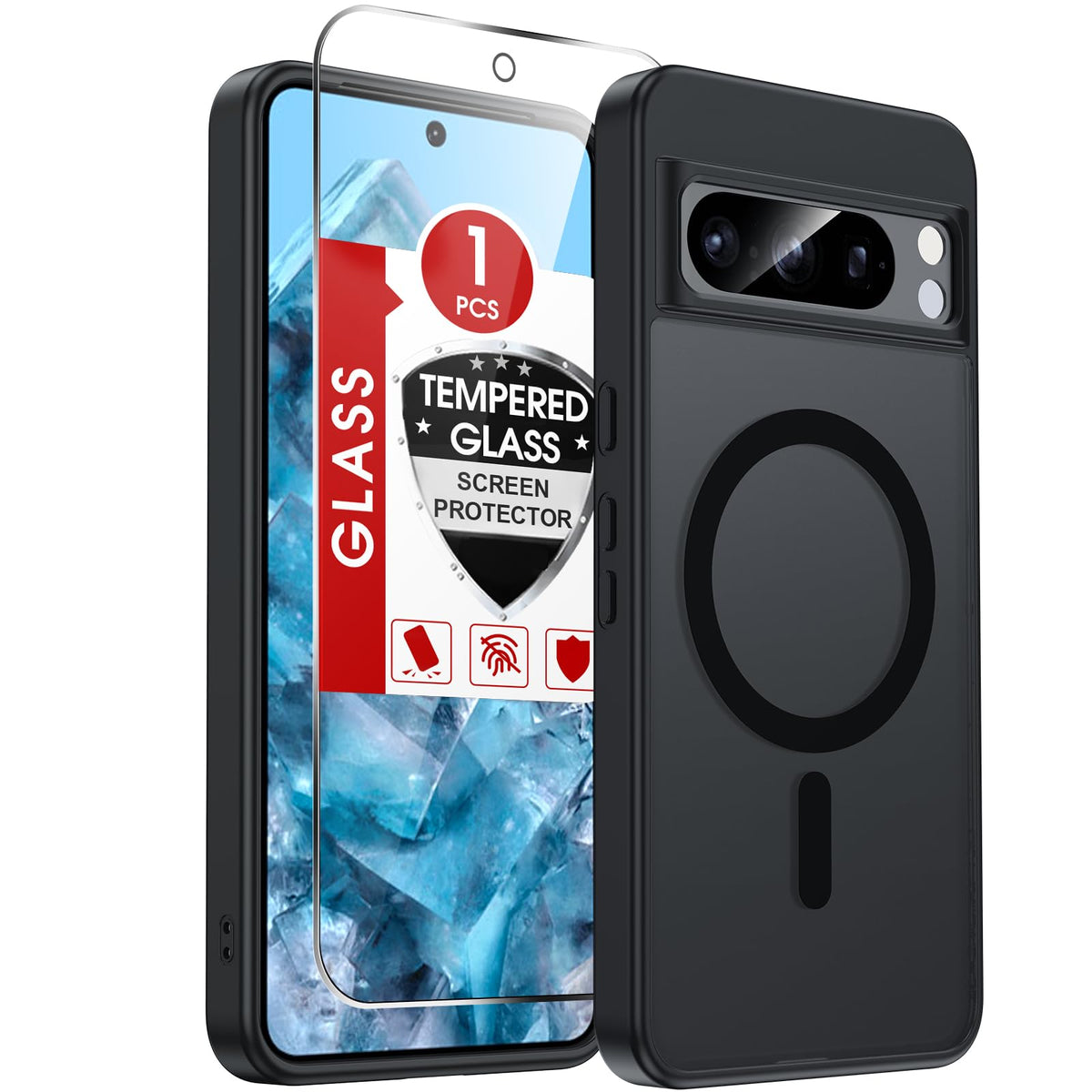 LeYi for Pixel-8A Phone Case: MagSafe Fit & Screen Protector Crystal Clear