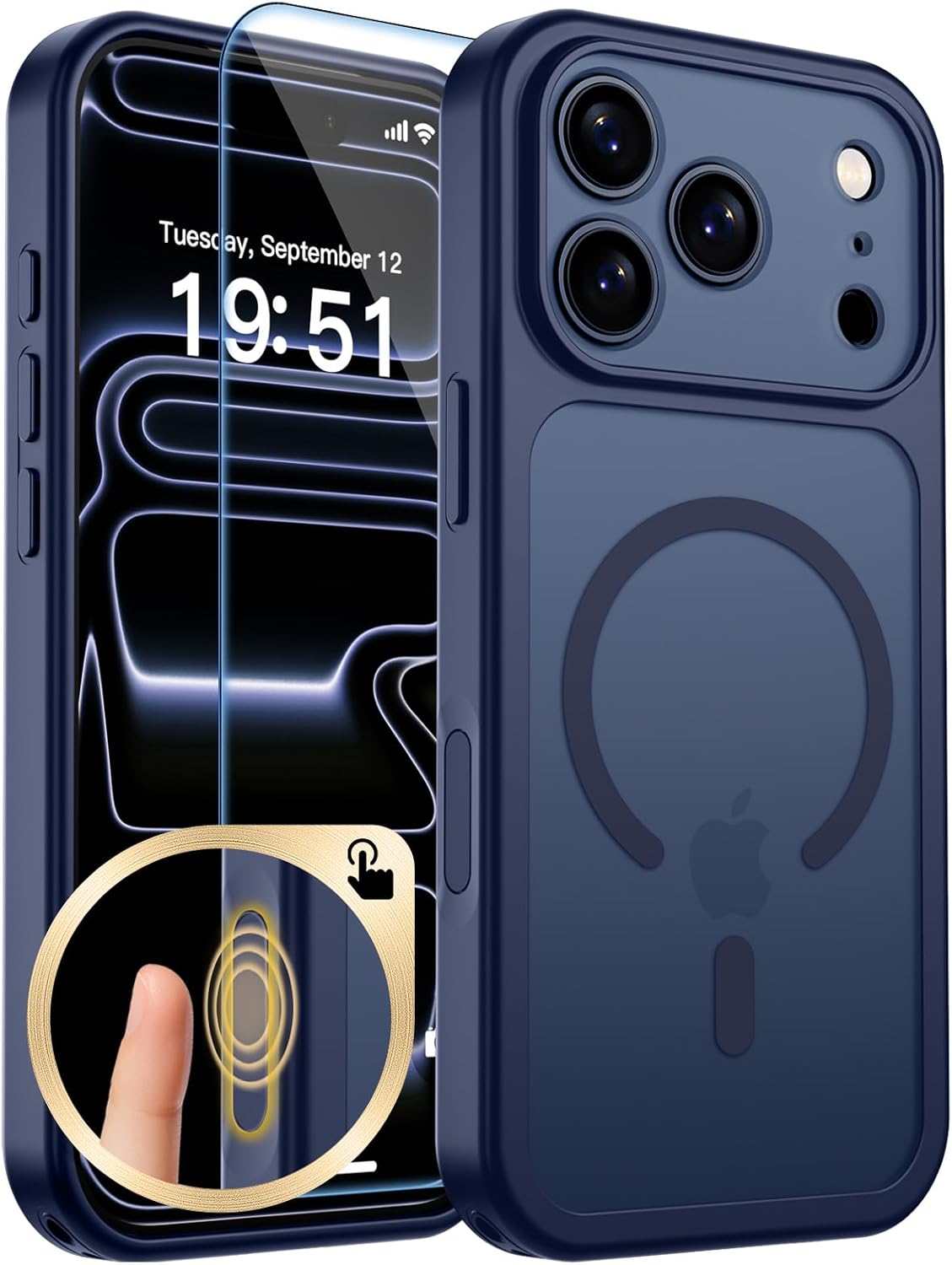 zapica Magnetic for iPhone Air Case, Dark Blue