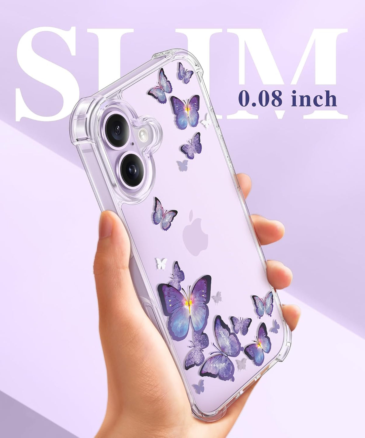 GVIEWIN for iPhone 17 Case Floral Clear Slim Women