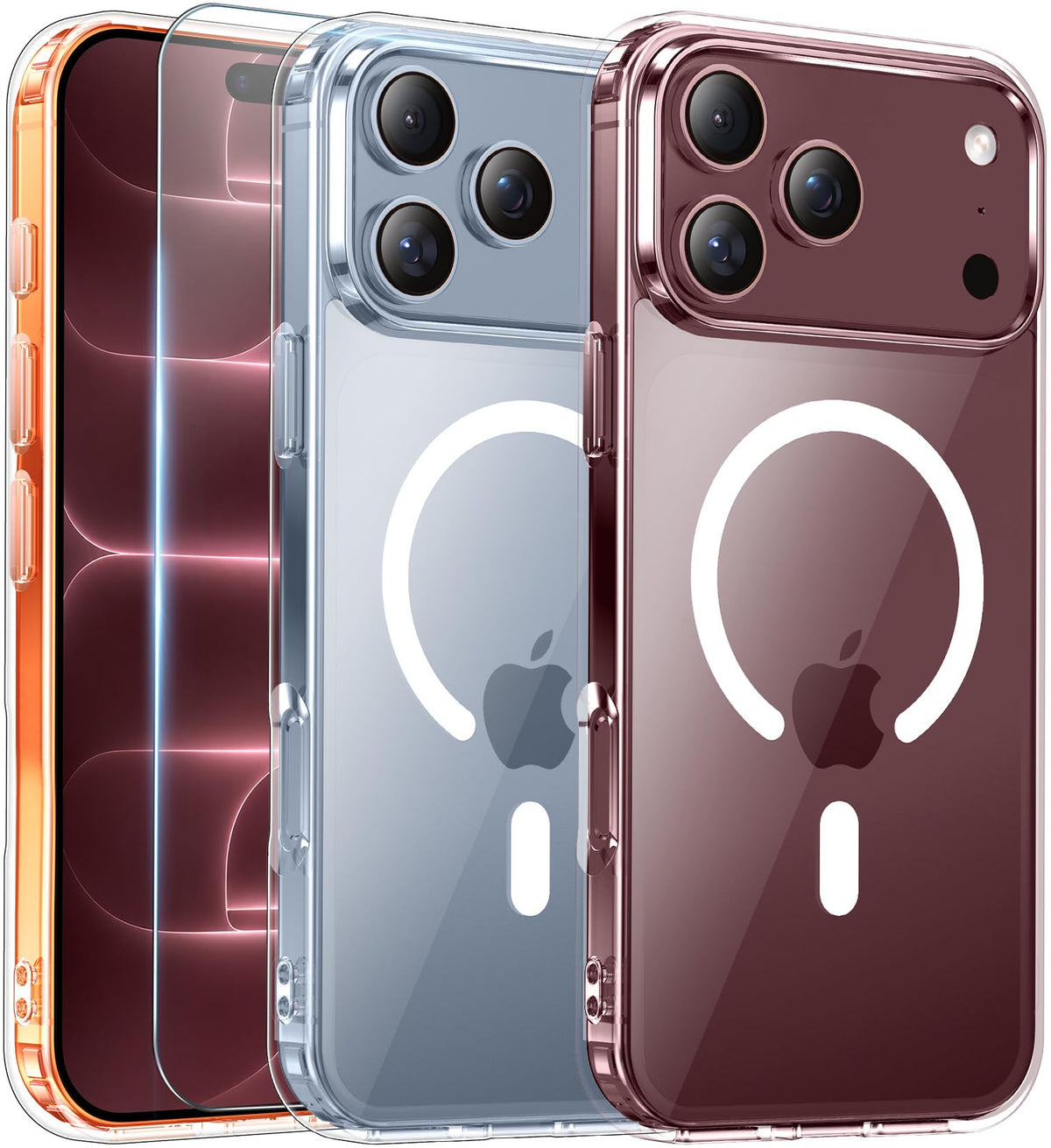 Temdan for iPhone AIR Case with Screen Protector Beige
