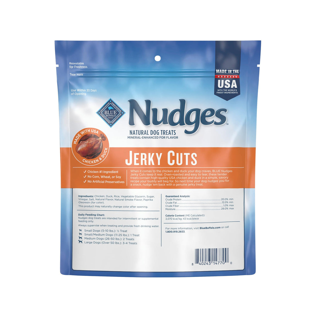 Blue Buffalo Nudges Jerky Cuts Steak Dog Treats, 10 oz