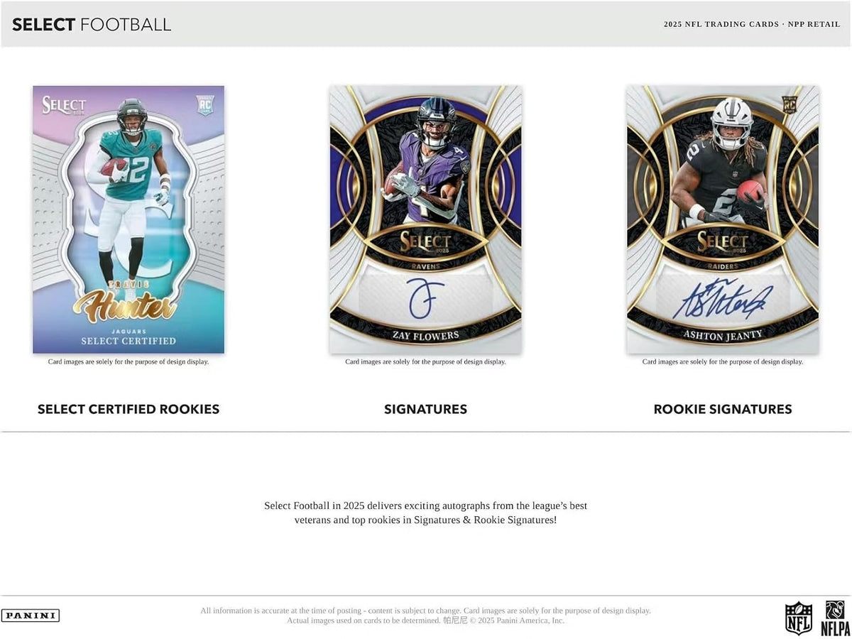 2025 Panini SELECT Football Series Sealed 24 Card Blaster Box Featuring 3 BLASTER EXCLUSIVE Red and Blue Shock Parallel Cards PLUS