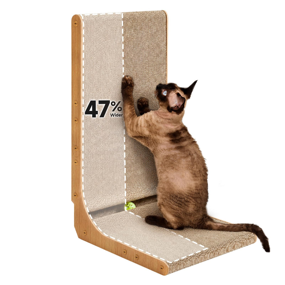 EHEYCIGA Cardboard Cat Scratcher for Indoor Cats, 26.8 Inch, Brown