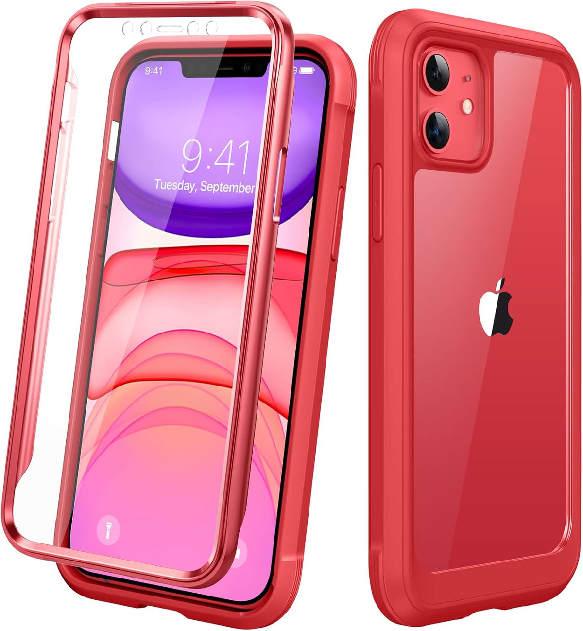 Diaclara Designed for iPhone 15 Plus Case 6.7 Inch, Full-Body Clear Bumper Cases w/Built-in Screen Protector, 360 Protective Rugged Case + Glass Camera Lens Protector,Mint Green
