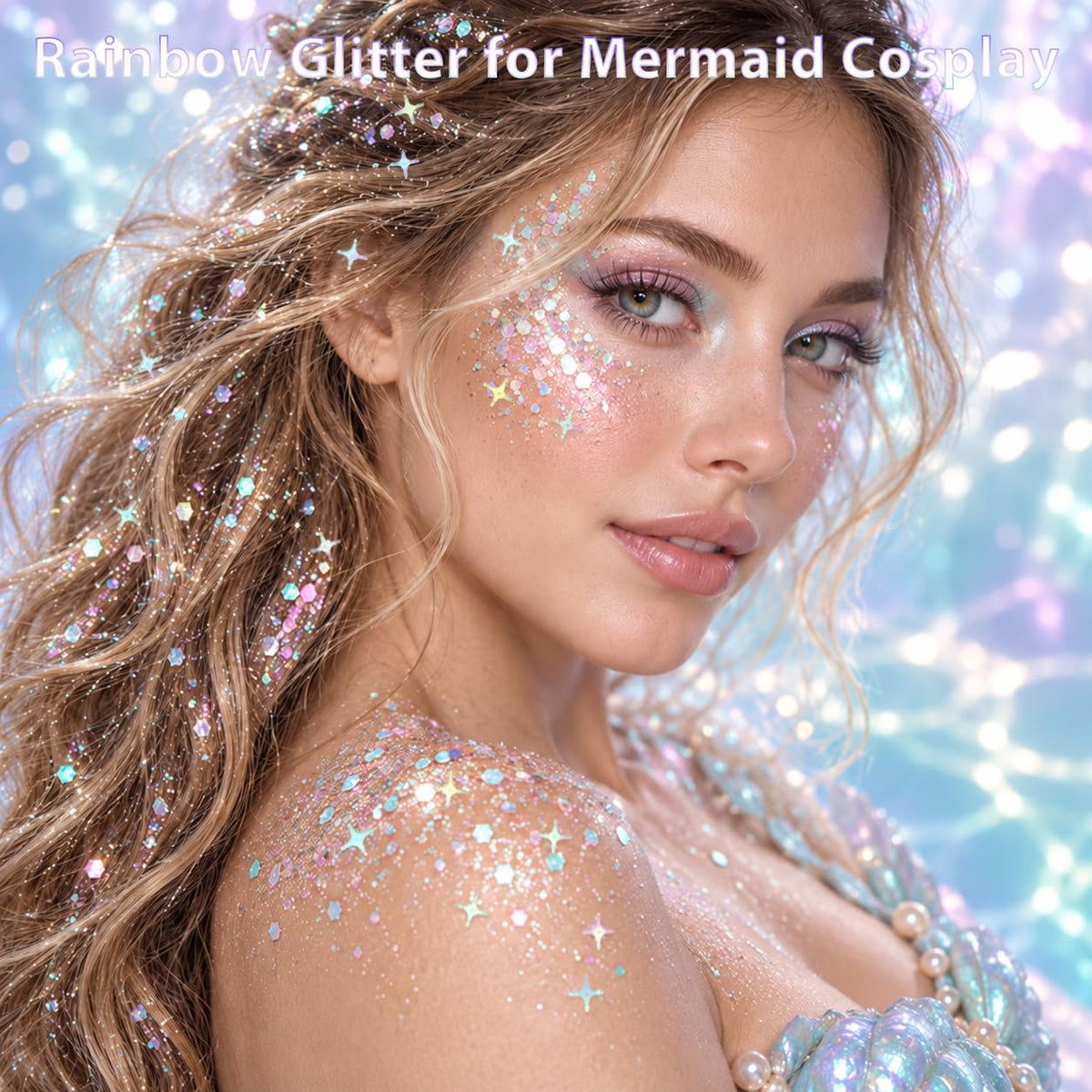 Mysense Red Face Hair Body Glitter Stick,Halloween Cosplay Sparkling Sequins Chunky Glitter Makeup,Festival Rave Concert Outfit Accessories for Women Girls Kids