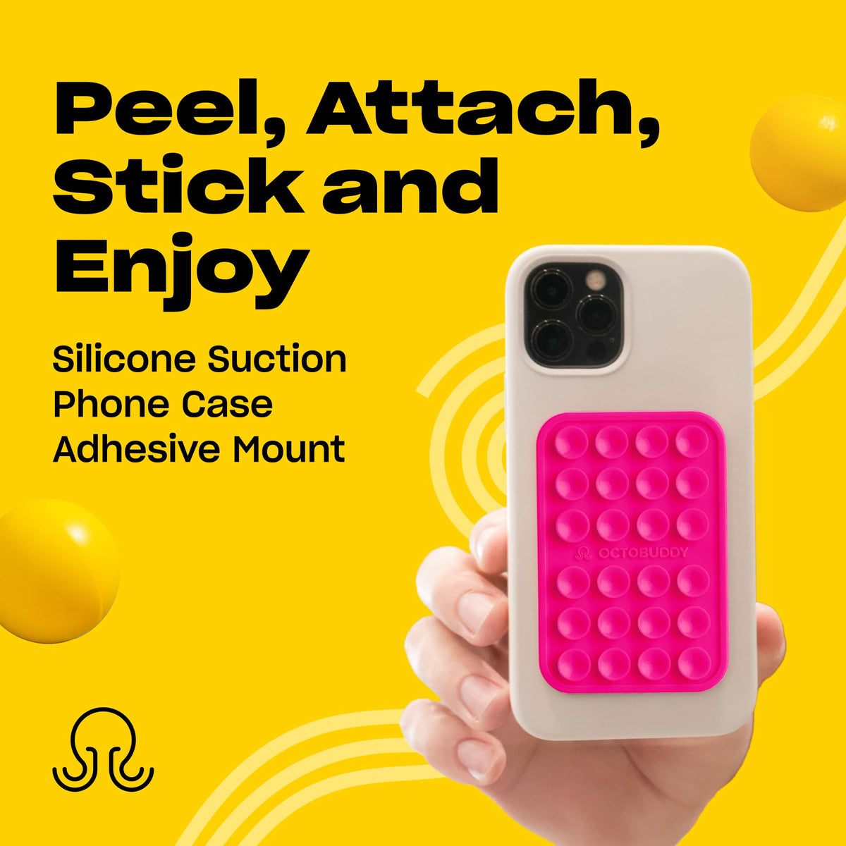 OCTOBUDDY Classic - Silicone Suction Phone Case Adhesive Mount, Turquoise