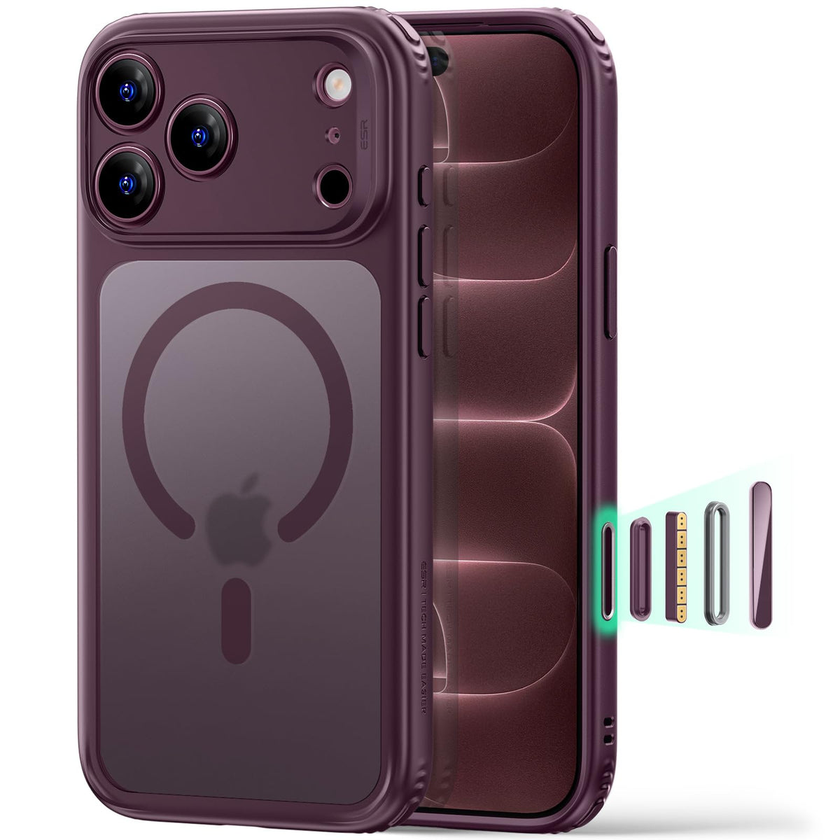 ESR Classic Hybrid for iPhone 18 Pro Max/17 Pro Max Case, Frosted Black
