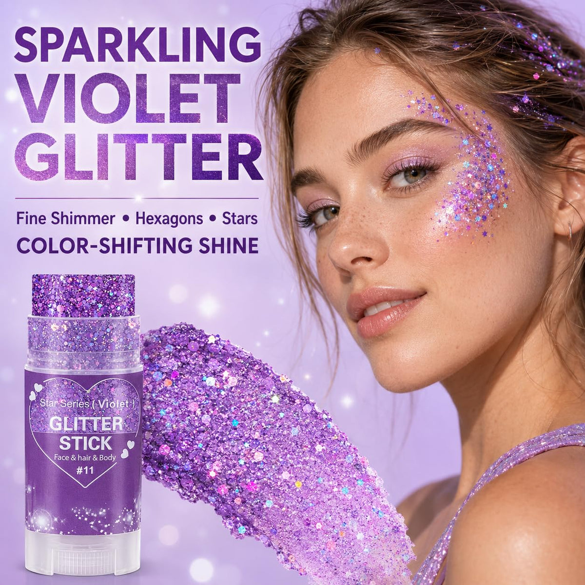 Mysense Red Face Hair Body Glitter Stick,Halloween Cosplay Sparkling Sequins Chunky Glitter Makeup,Festival Rave Concert Outfit Accessories for Women Girls Kids
