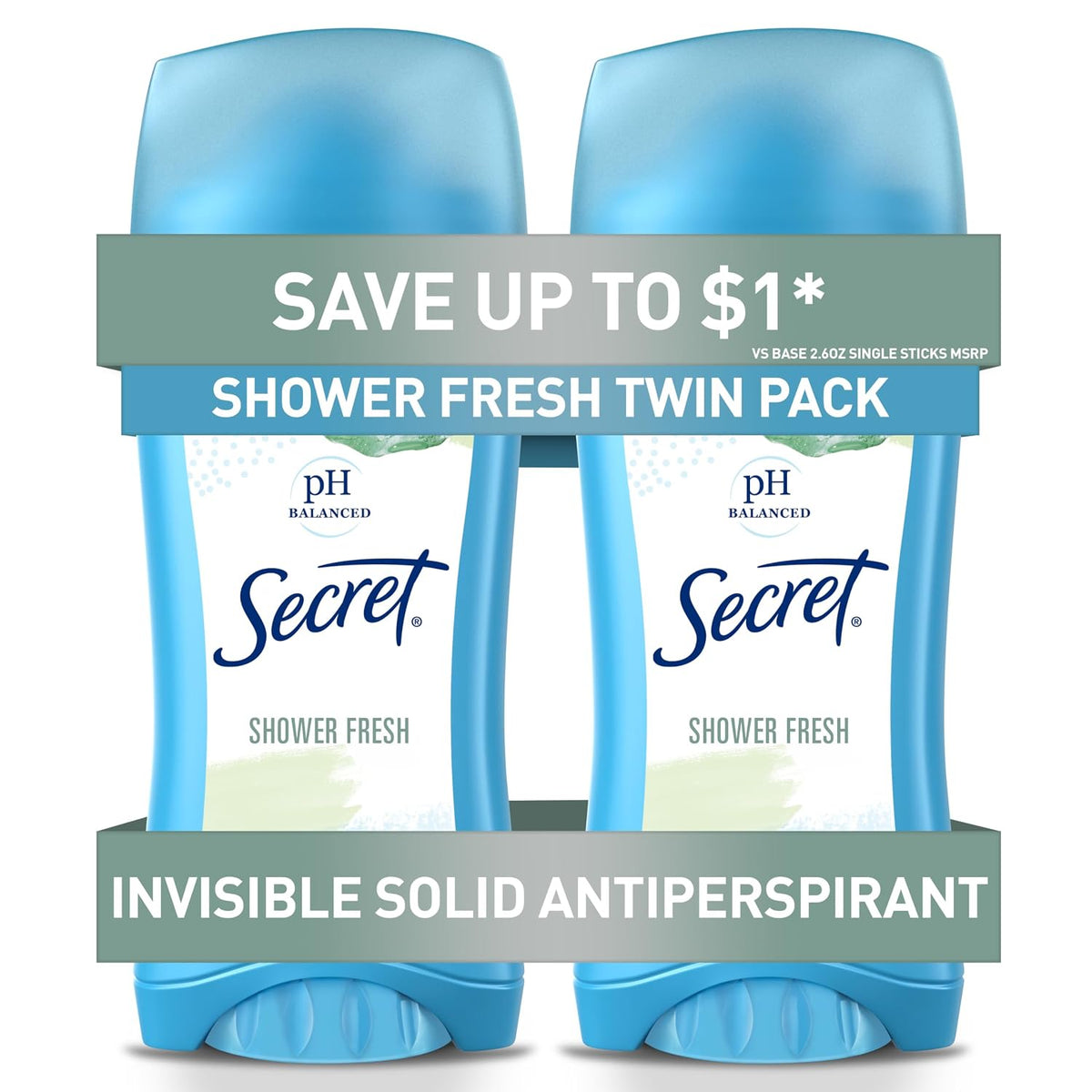 Secret Antiperspirant Deodorant for Women, Shower Fresh, 2.6 oz Pack of 2