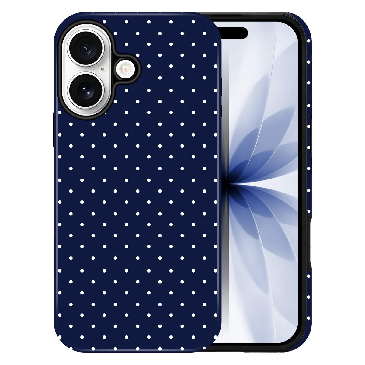 Polka Dot Pattern Phone Case for iPhone 17 6.3", White