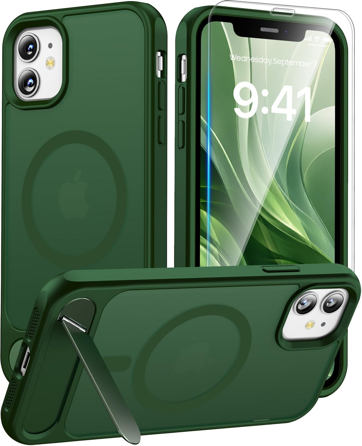 Magnetic for iPhone 16 Pro Case with Stand, Clear Matte