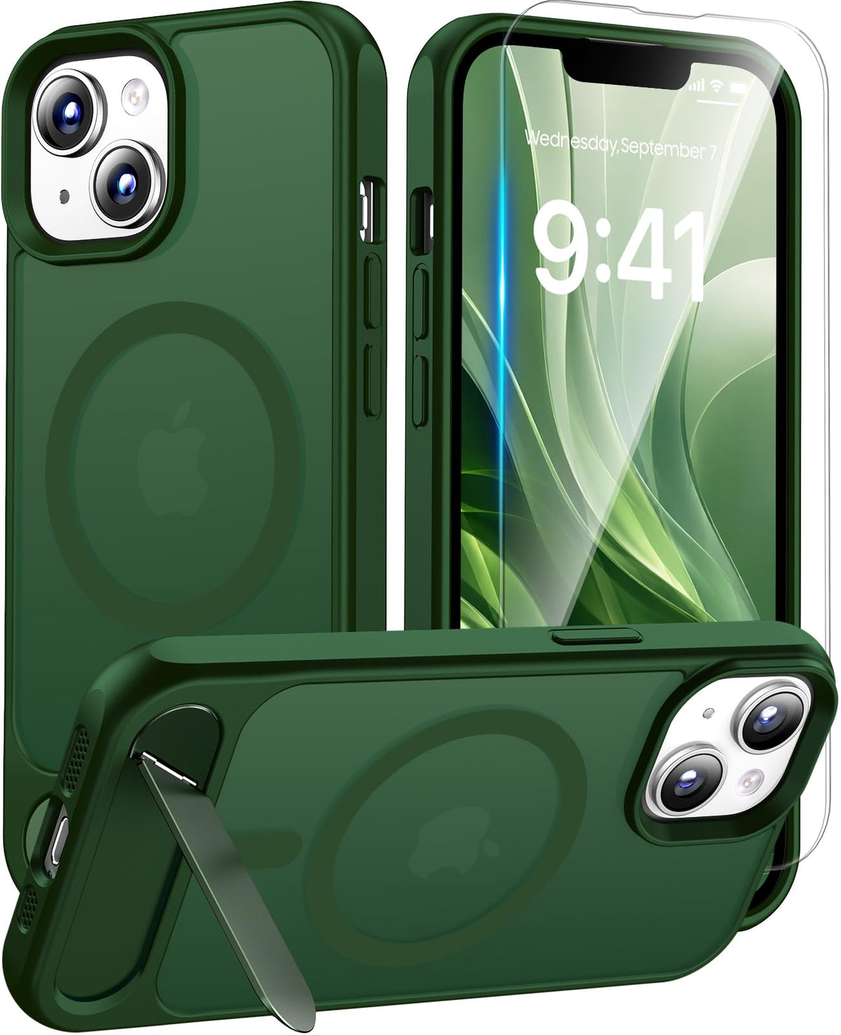 Magnetic for iPhone 16 Pro Case with Stand, Clear Matte