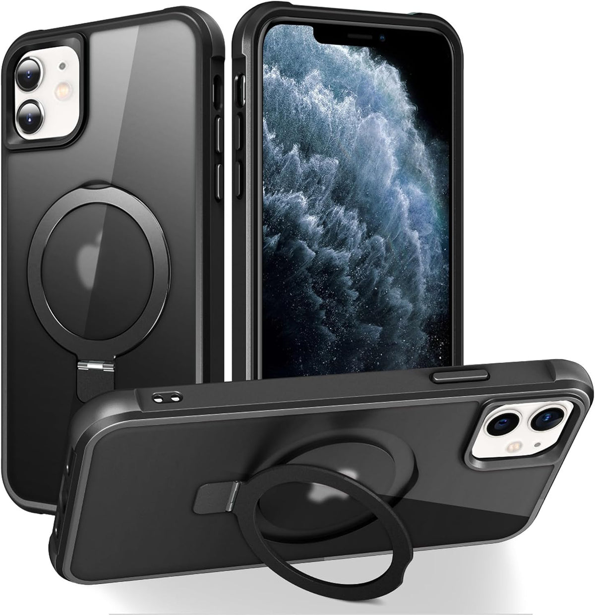SKYLMW Compatible with iPhone 16 Pro Max Case with Stand,Rose