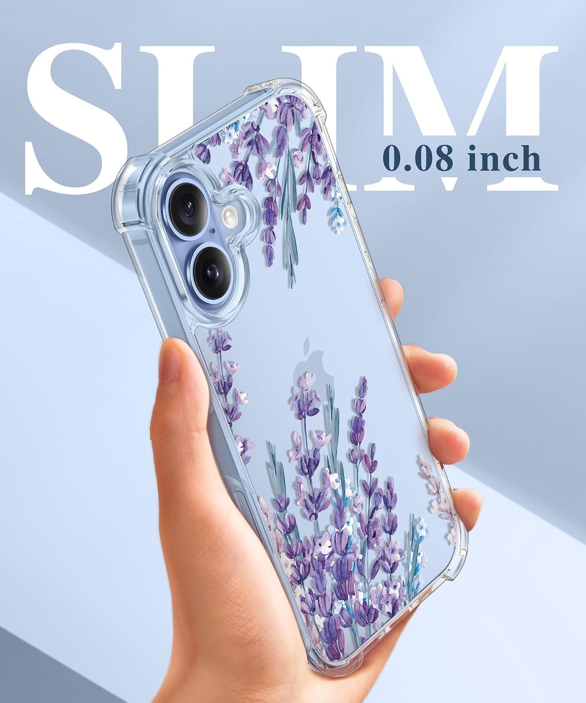 GVIEWIN for iPhone 17 Case Floral Clear Slim Women