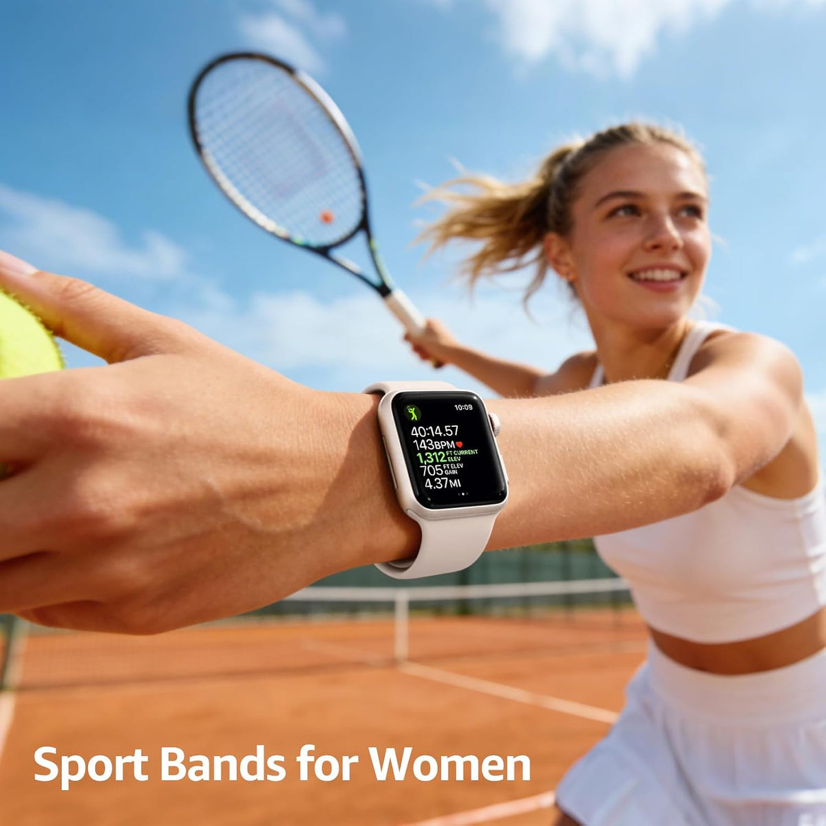 6 Pack Sport Silicone Bands Compatible with Apple Watch Band for Women Men