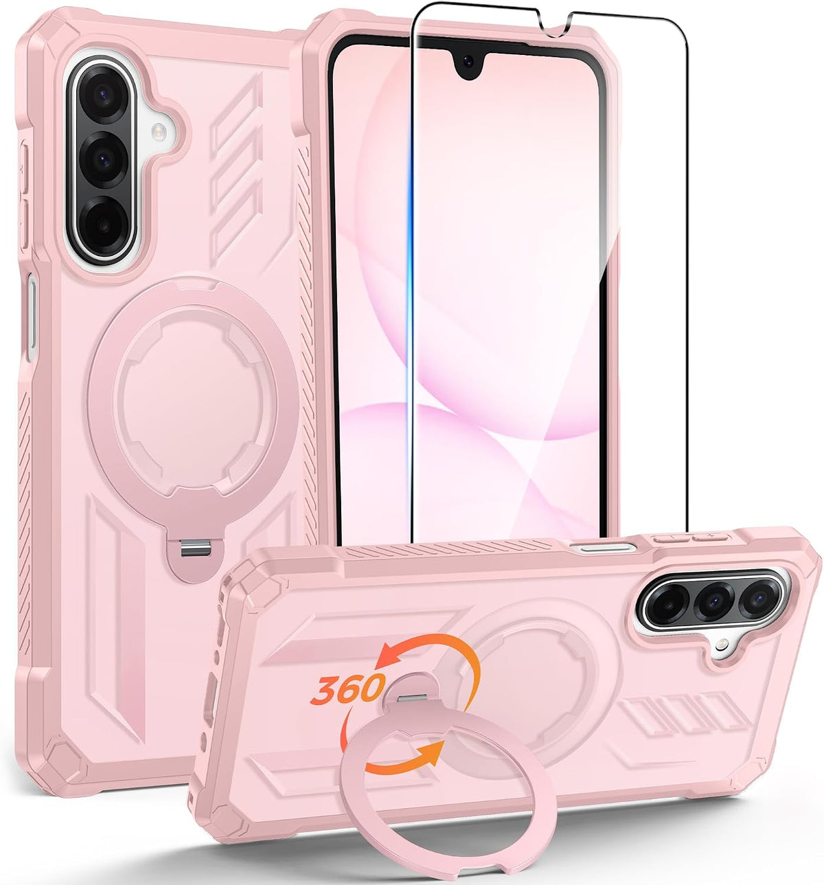 FNTCASE for iPhone 17 Case with 360 Spin Magnetic Stand
