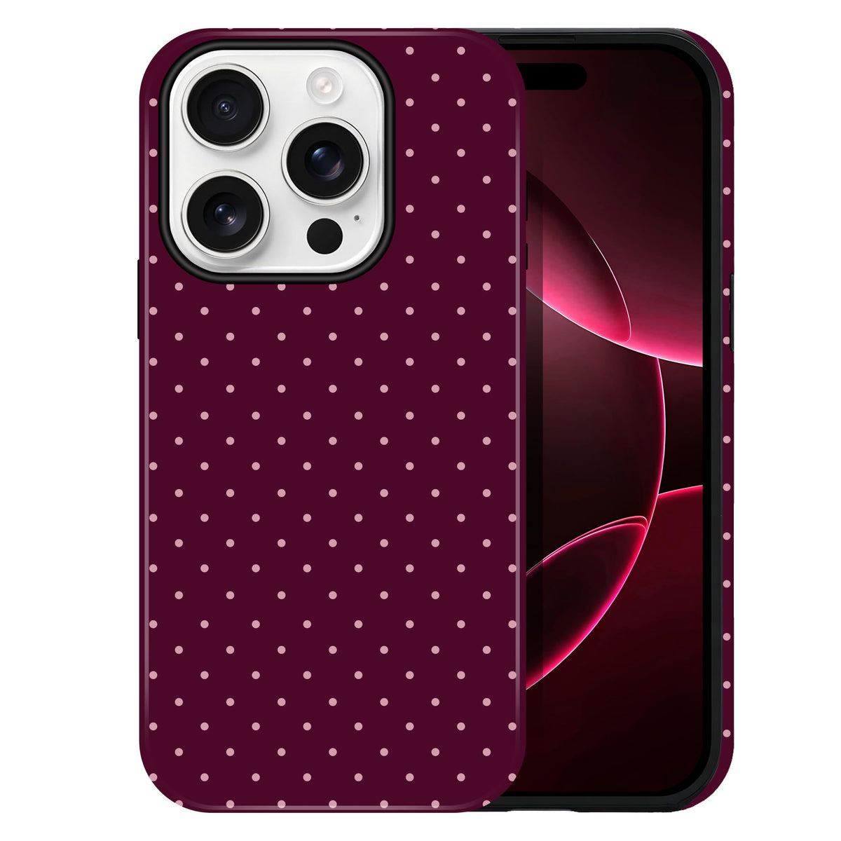 Polka Dot Pattern Phone Case for iPhone 17 6.3", White