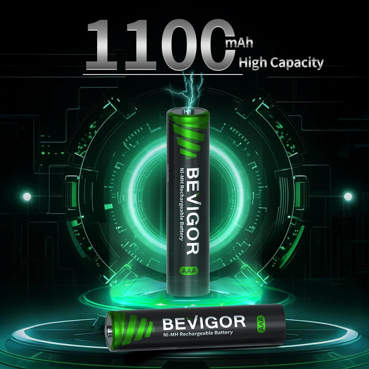 BEVIGOR AAA Rechargeable Batteries 24 Pack - 1100mAh 1500 Cycles High Capacity NiMH Rechargeable Battery AAA, 1.2V Low Self Discharge