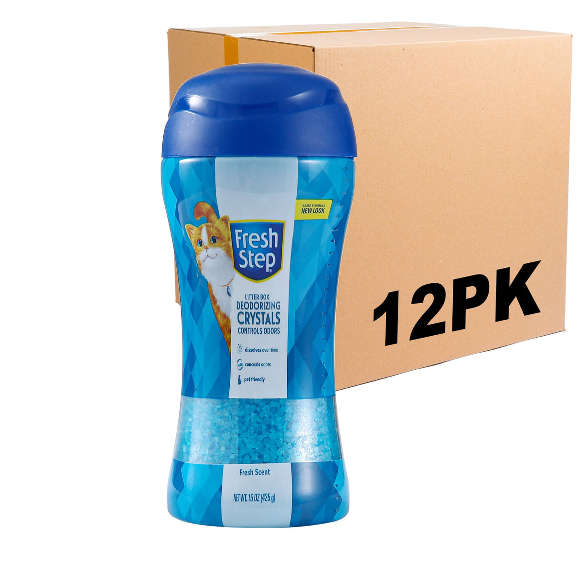 Fresh Step - Cat Litter Deodorizer, Litter Box Crystals, Fresh Scent, 15 oz