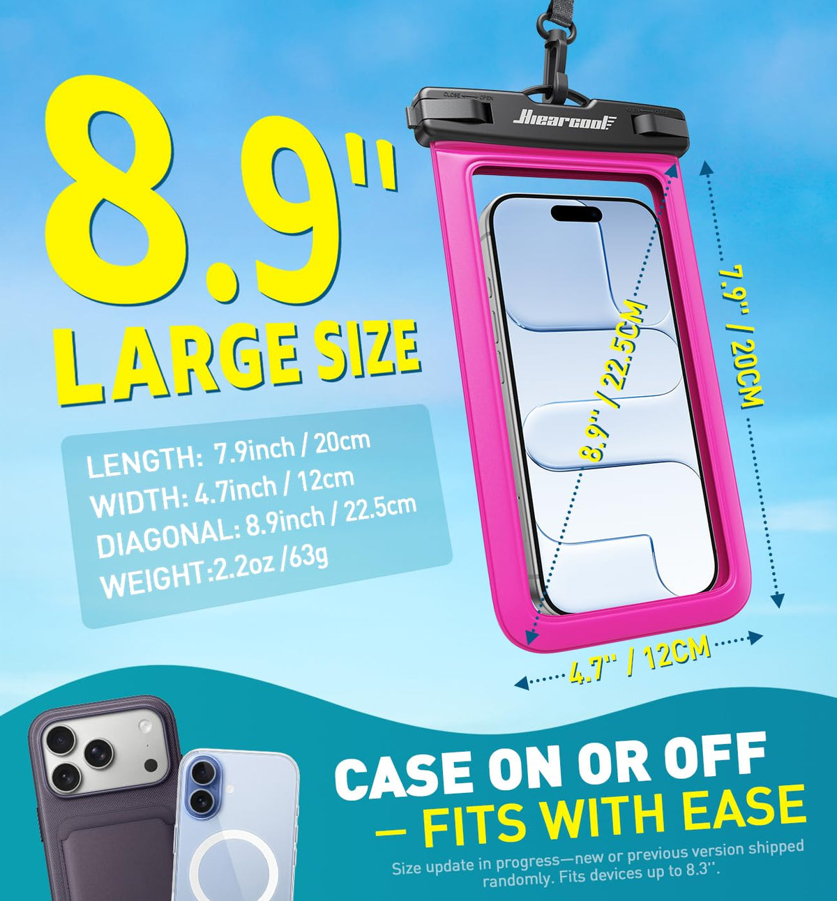 Hiearcool Waterproof Phone Pouch, Waterproof Phone Case, Black&Green 2-Pack