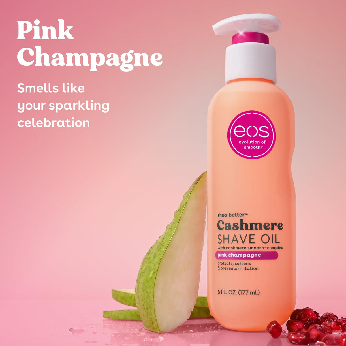 eos Cashmere Shave Oil- Fresh & Cozy, Moisturizing Shea Butter, 6 fl oz
