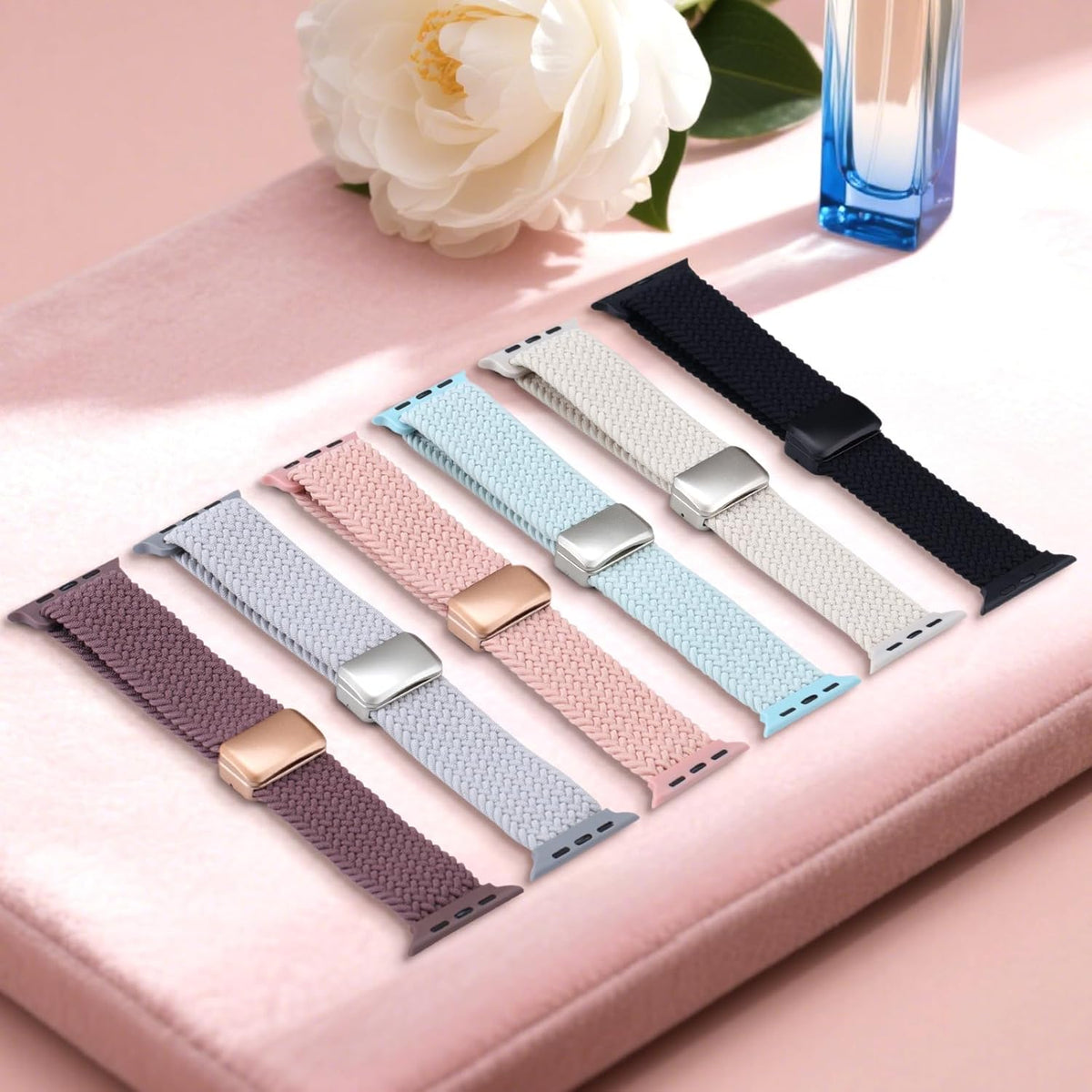 Braided Stretchy Magnetic Sport Band for Apple Watch Bands for Women Men