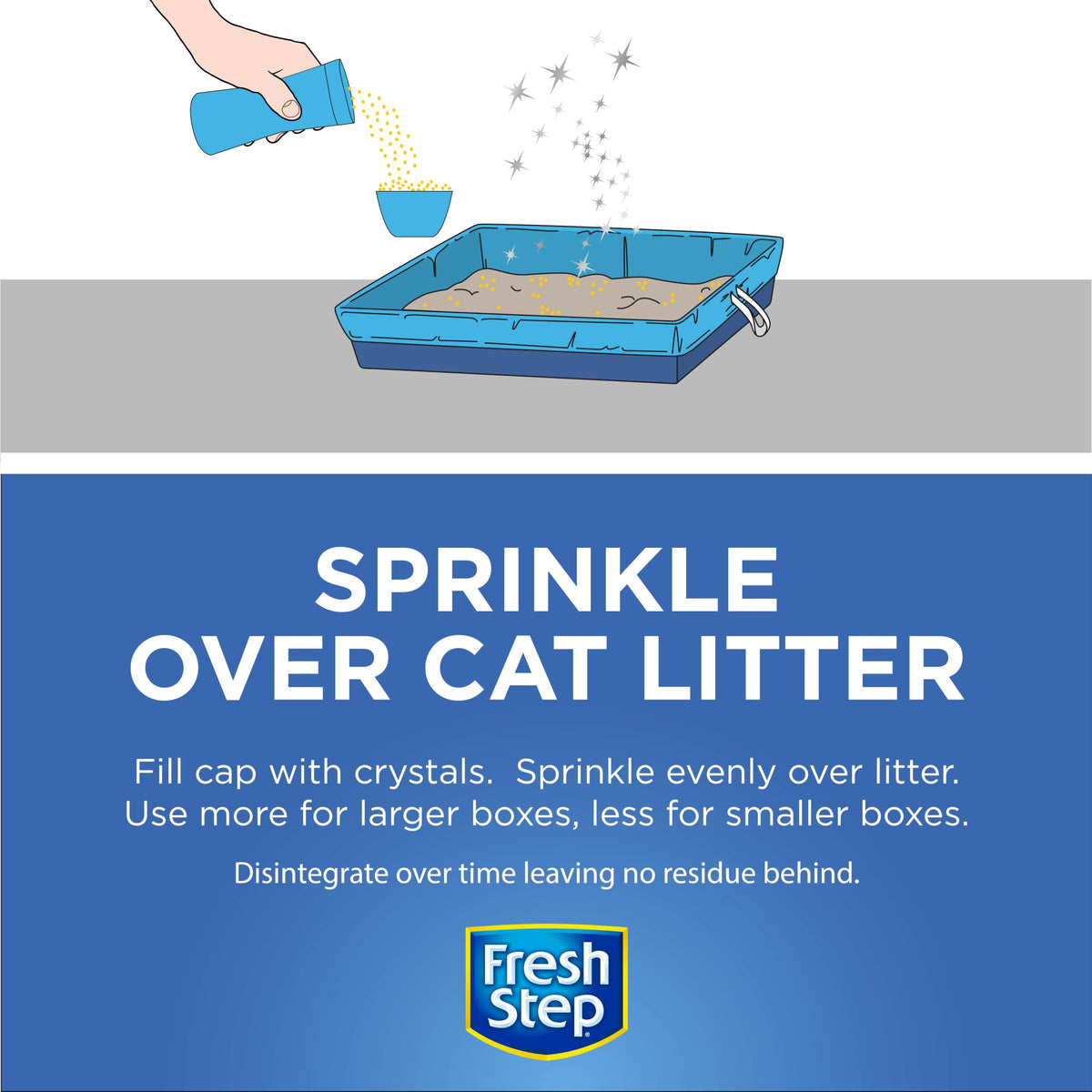 Fresh Step - Cat Litter Deodorizer, Litter Box Crystals, Fresh Scent, 15 oz