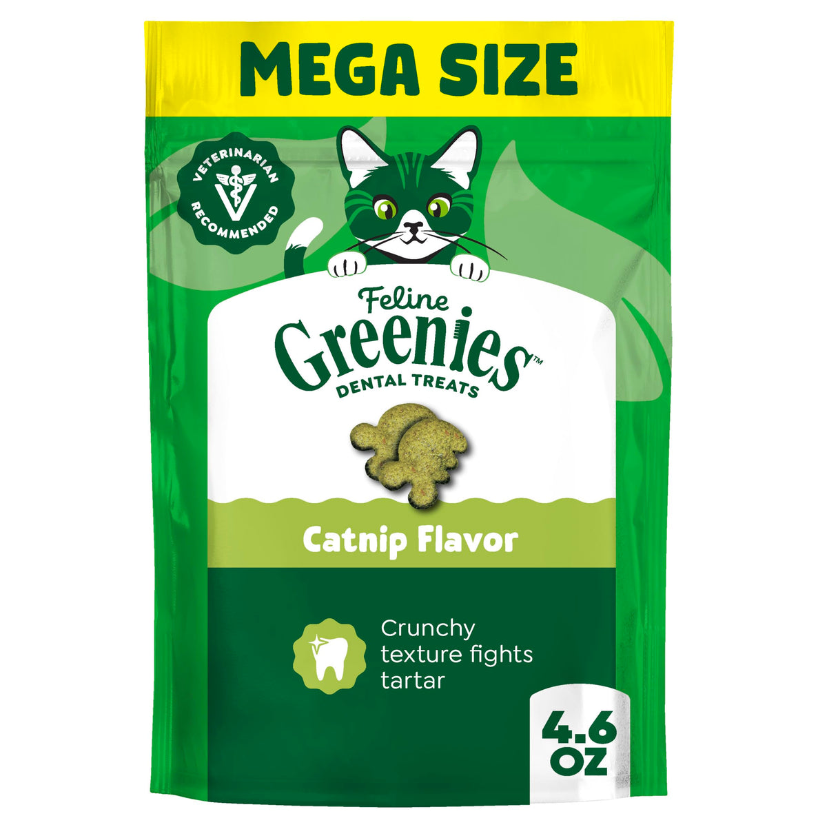 Greenies Feline Natural Dental Cat Treats, Catnip Flavor, 4.6 oz