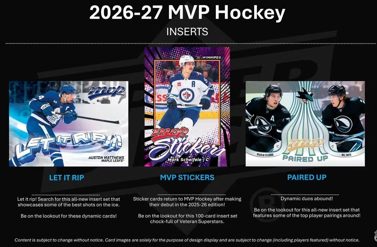 2026 2027 Upper Deck MVP Hockey Series Unopened Blaster Box of Packs with Chance for Rookies Plus #1 Draft Picks Cards and Blaster Exclusive Gold Scripts