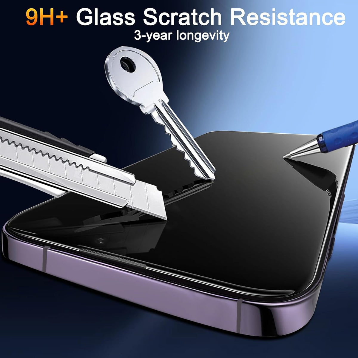TZGZT 3 Pack Privacy Screen Protectors for iPhone Duo, Tempered Glass