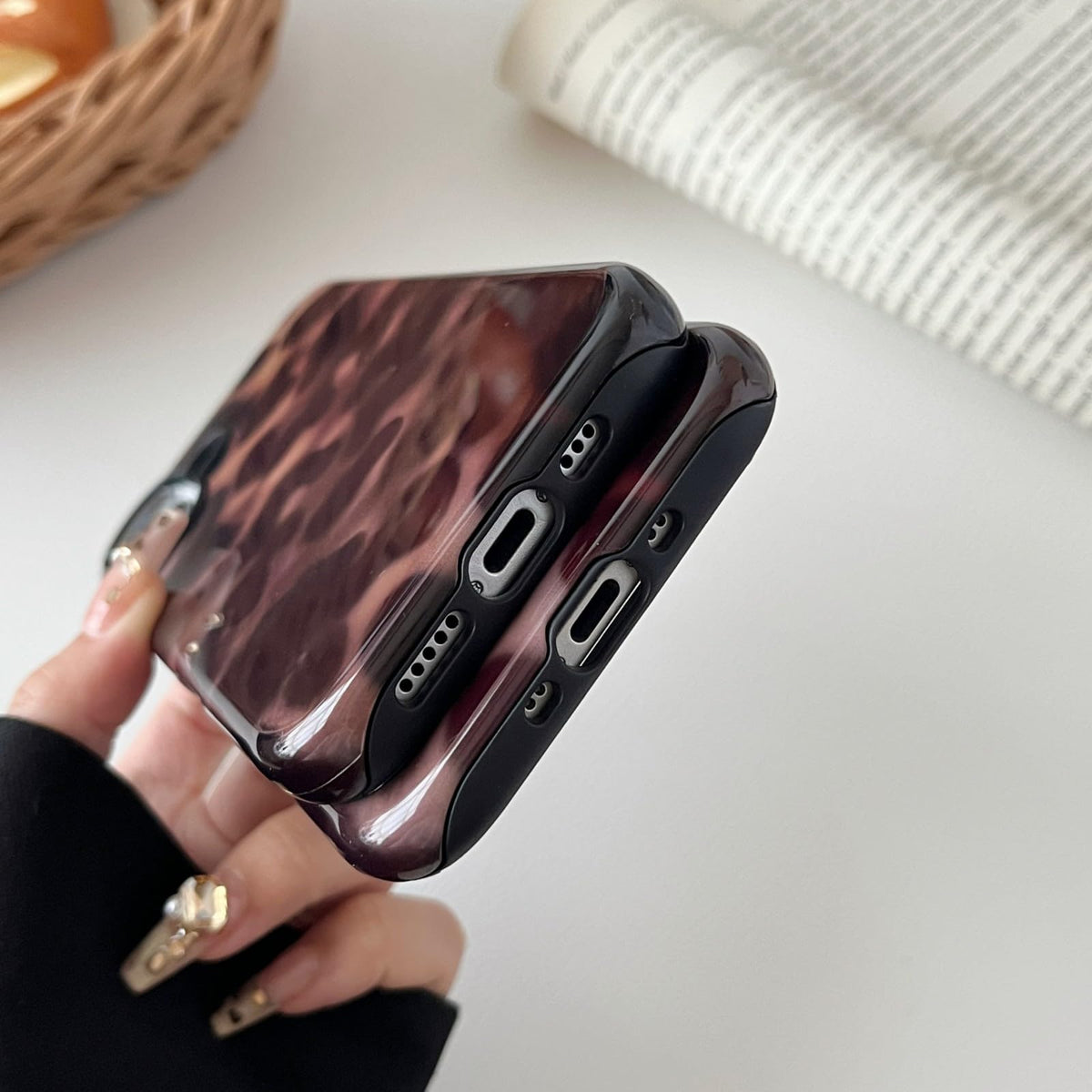 Longlayss Compatible with iPhone 15 Pro Case Tortoise Shell Phone Case