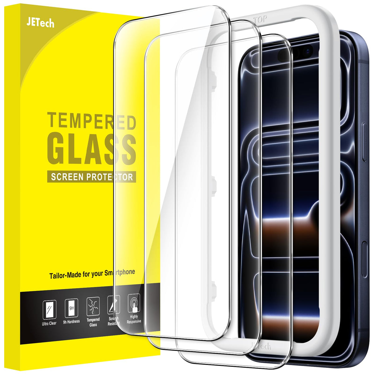 JETech Screen Protector for iPhone 18 Pro Max/17 Pro Max, 3-Pack