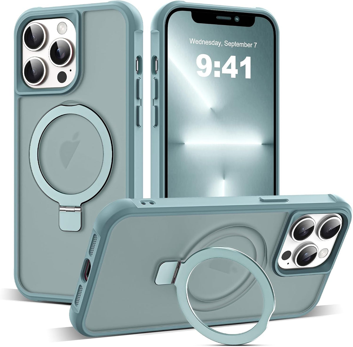 SKYLMW Compatible with iPhone 16 Pro Max Case with Stand,Rose