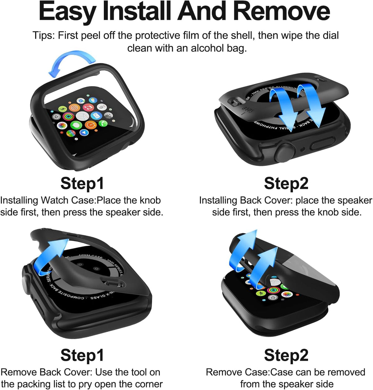 YIJDACASE 3 in 1 Waterproof Case for 41mm Apple Watch Series 9 8 7