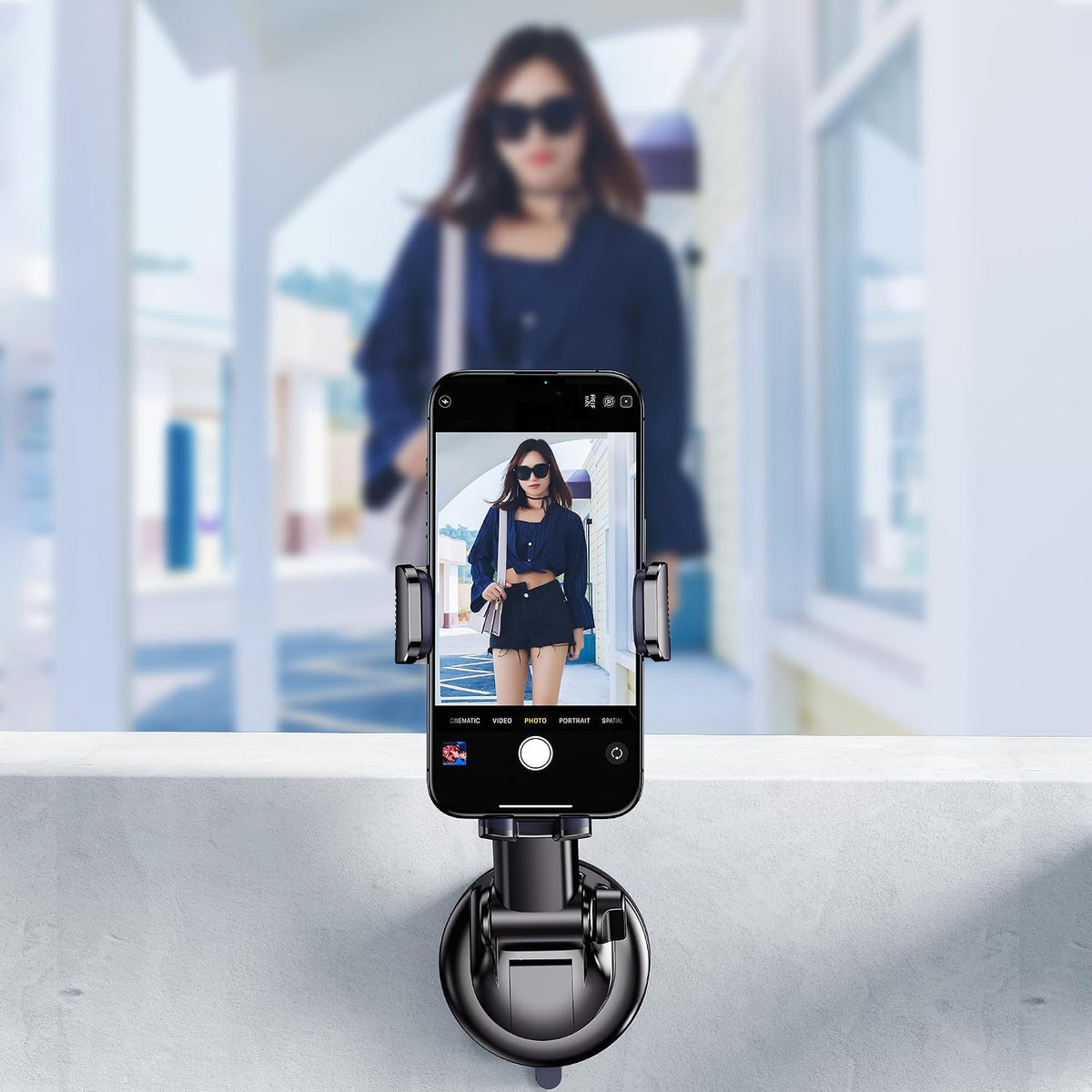 Qifutan Car Phone Holder Mount Phone Mount for Car Windshield/Dashboard/Air Vent Holder for iPhone & Android Smartphone, 360° Adjustable, Cell Phone Camera Mounts