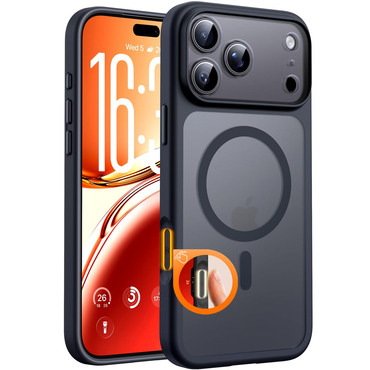 TOCOL for iPhone 13 Pro Max Case, Compatible with MagSafe, Black