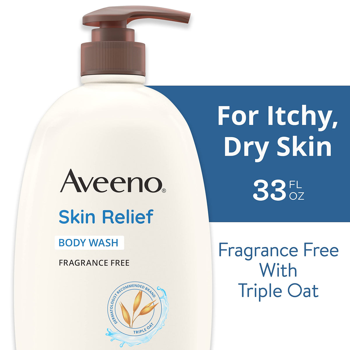 Aveeno Skin Relief Body Wash, Fragrance-Free, 33 fl. oz