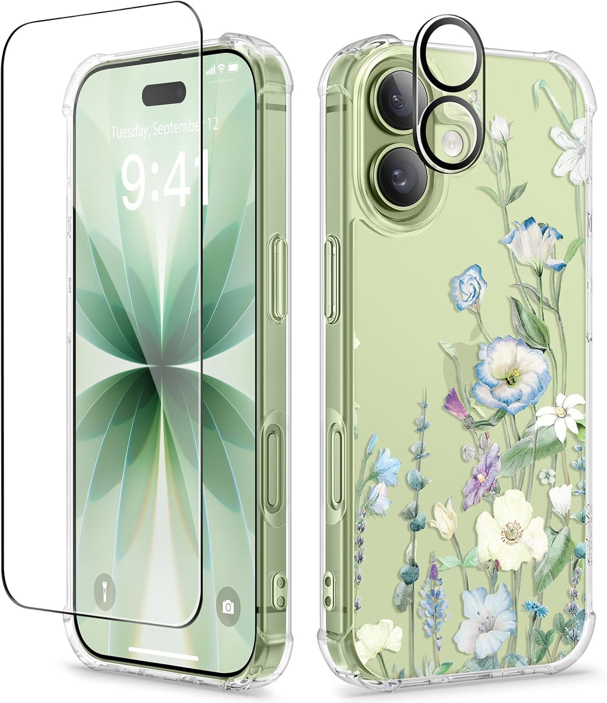 GVIEWIN for iPhone 17 Case Floral Clear Slim Women