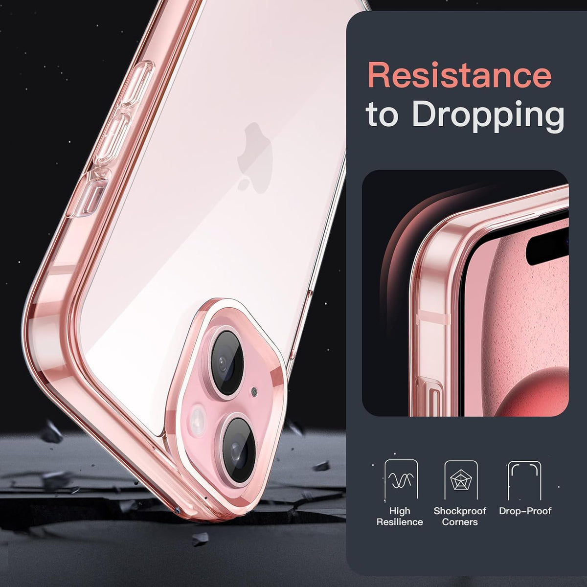 JETech Case for iPhone 15, Anti-Yellowing, Green