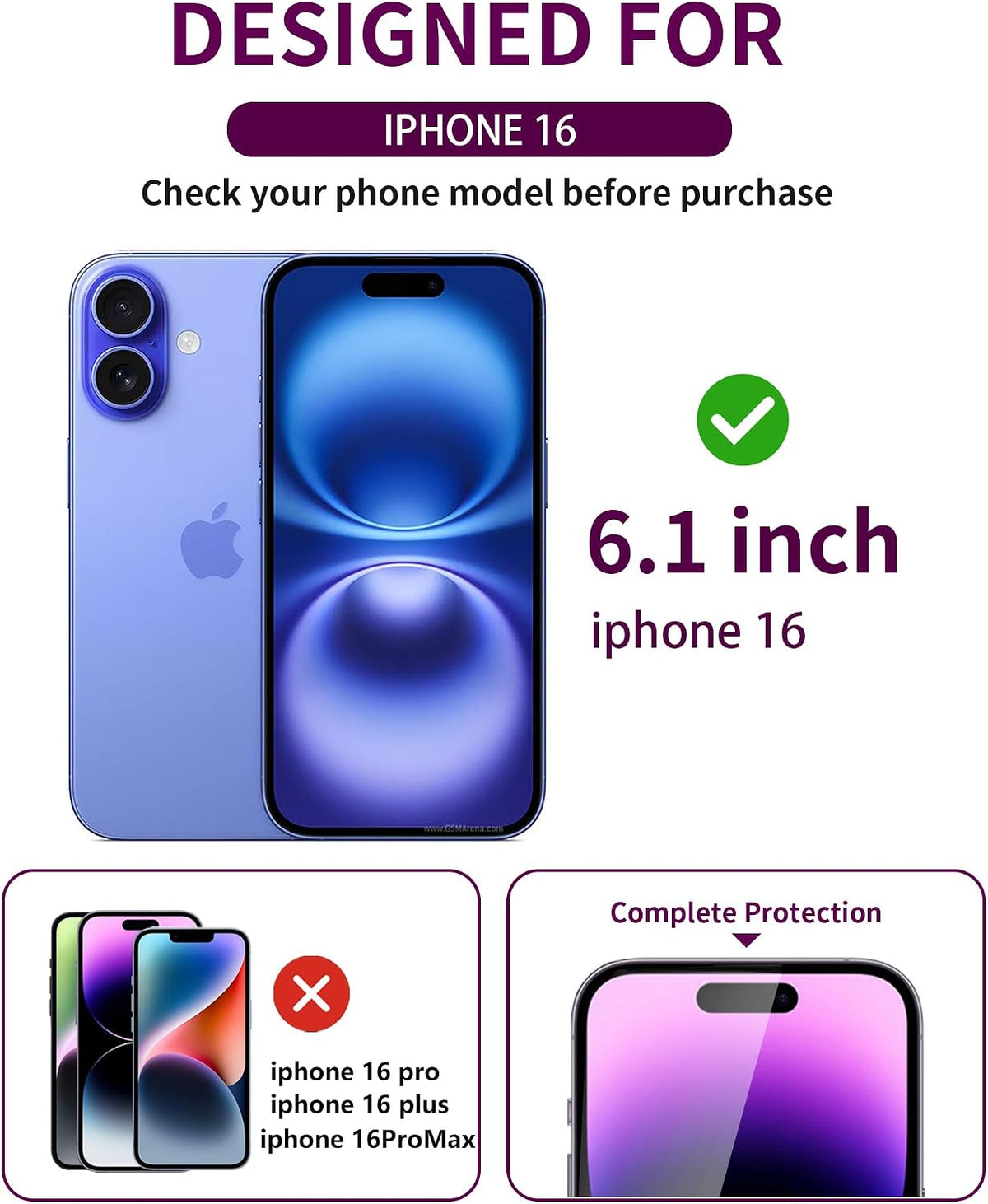 2 Pack Privacy Screen Protector for iPhone 13 Pro Max/14 Plus