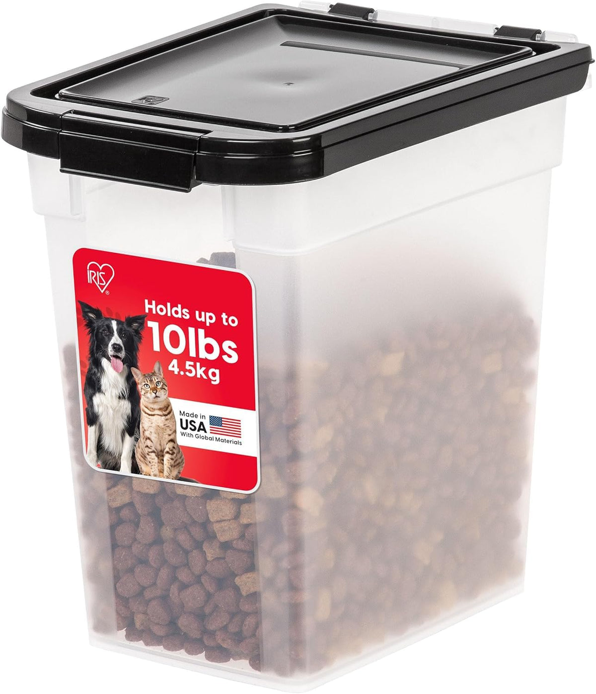 IRIS USA Dog Food Storage Container, Airtight, 30 lb Capacity, Wheels