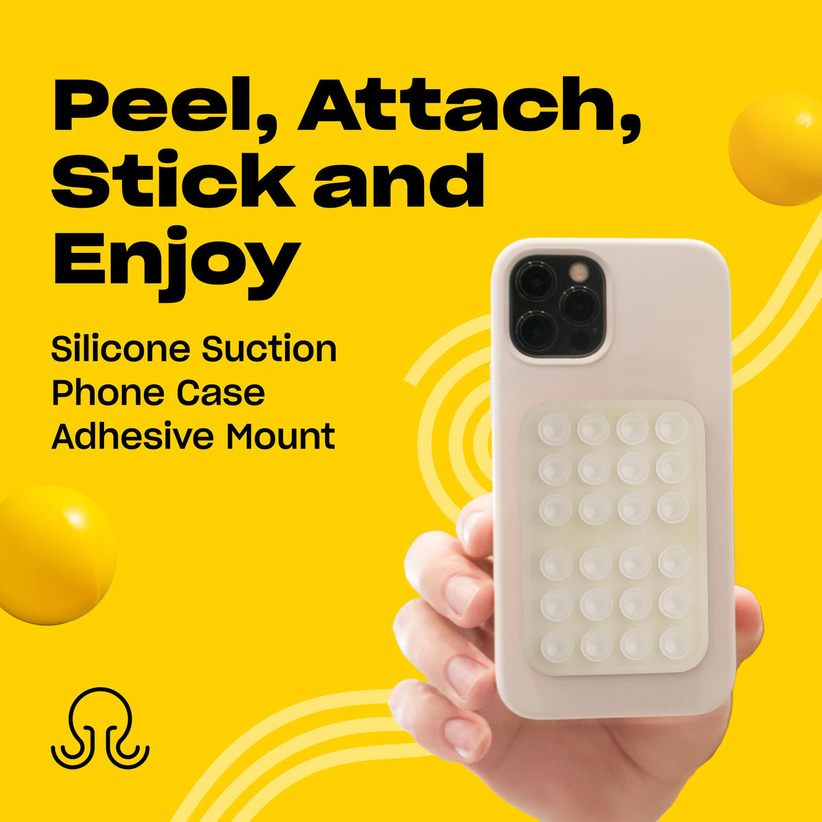 OCTOBUDDY Classic - Silicone Suction Phone Case Adhesive Mount, Turquoise